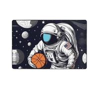 WZYWHJ Tapis de sol antidérapant motif astronaute espace basket-ball doux et confortable bonne absorption d'eau Taille Nom pour salon et balcon