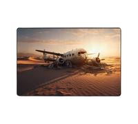 WZYWHJ Tapis de sol antidérapant Motif avion dans le désert Impression douce et confortable Bonne absorption de l'eau Taille Nom pour salon et balcon