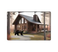 WZYWHJ Tapis de sol antidérapant motif ours et lodge doux et confortable, bonne absorption de l'eau. Nom pour salon et balcon