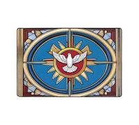 WZYWHJ Tapis de sol antidérapant Motif Saint Esprit Christia Doux et confortable Bonne absorption de l'eau Taille Nom pour salon et balcon