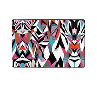 WZYWHJ Tapis de sol antidérapant motif zèbre carré doux et confortable bonne absorption de l'eau. Nom pour salon et balcon