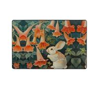 WZYWHJ Tapis de sol antidérapant Petit lapin sous la gloire du matin Impression douce et confortable Bonne absorption de l'eau Taille Nom pour salon et balcon