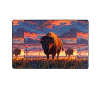 WZYWHJ Tapis de sol antidérapant pour salon, chambre d'enfant, tapis de jeu, 152,4 x 99,1 cm, beaux imprimés bisons