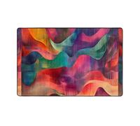 WZYWHJ Tapis de sol antidérapant pour salon, chambre d'enfant, tapis de jeu, 152,4 x 99,1 cm, image tissée Op Art