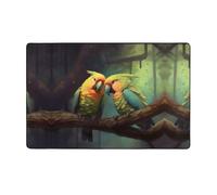 WZYWHJ Tapis de sol antidérapant pour salon, chambre d'enfant, tapis de jeu, 152,4 x 99,1 cm, imprimé perroquets amoureux sur une branche