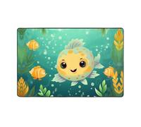 WZYWHJ Tapis de sol antidérapant pour salon, chambre d'enfant, tapis de jeu, 152,4 x 99,1 cm, imprimé poisson soufflé