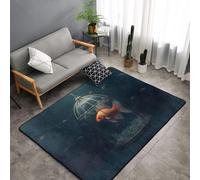 WZYWHJ Tapis de sol antidérapant pour salon, chambre d'enfant, tapis de jeu, 152,4 x 99,1 cm, imprimé poisson rouge piégé