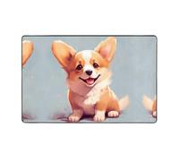 WZYWHJ Tapis de sol antidérapant pour salon, chambre d'enfant, tapis de jeu, 152,4 x 99,1 cm, imprimé « The Glittering Little Corgi »