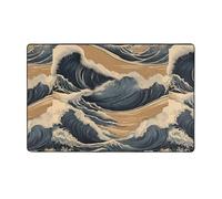 WZYWHJ Tapis de sol antidérapant pour salon, chambre d'enfant, tapis de jeu, 152,4 x 99,1 cm, imprimé vagues de la Baltique