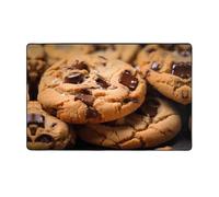 WZYWHJ Tapis de sol antidérapant pour salon, chambre d'enfant, tapis de jeu, 152,4 x 99,1 cm, motif biscuit aux pépites de chocolat