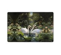 WZYWHJ Tapis de sol antidérapant pour salon, chambre d'enfant, tapis de jeu 152,4 x 99,1 cm, motif cygnes dans le jardin