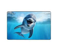 WZYWHJ Tapis de sol antidérapant pour salon, chambre d'enfant, tapis de jeu 152,4 x 99,1 cm, motif drôle de dauphin qui vous regarde