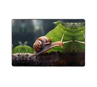 WZYWHJ Tapis de sol antidérapant pour salon, chambre d'enfant, tapis de jeu, 152,4 x 99,1 cm, motif escargot sur une feuille