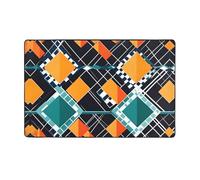 WZYWHJ Tapis de sol antidérapant pour salon, chambre d'enfant, tapis de jeu, 152,4 x 99,1 cm, motif losange à carreaux imprimé