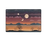 WZYWHJ Tapis de sol antidérapant pour salon, chambre d'enfant, tapis de jeu, 152,4 x 99,1 cm, motif lune du soir