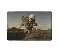 WZYWHJ Tapis de sol antidérapant pour salon, chambre d'enfant, tapis de jeu, 152,4 x 99,1 cm, motif squelette tirant des carottes