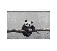 WZYWHJ Tapis de sol antidérapant pour salon, chambre d'enfant, tapis de jeu, 152,4 x 99,1 cm, panda sur une branche d'arbre imprimé