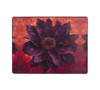 WZYWHJ Tapis de sol antidérapant pour salon, chambre d'enfant, tapis de jeu, 160 x 121,9 cm, beau motif fleurs violettes