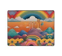 WZYWHJ Tapis de sol antidérapant pour salon, chambre d'enfant, tapis de jeu, 160 x 121,9 cm, image arc-en-ciel étrange