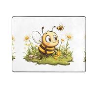 WZYWHJ Tapis de sol antidérapant pour salon, chambre d'enfant, tapis de jeu, 160 x 121,9 cm, image d'abeille ludique
