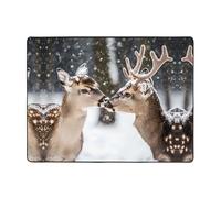 WZYWHJ Tapis de sol antidérapant pour salon, chambre d'enfant, tapis de jeu, 160 x 121,9 cm, image d'animaux de neige