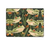 WZYWHJ Tapis de sol antidérapant pour salon, chambre d'enfant, tapis de jeu, 160 x 121,9 cm, image de grenouille coquine