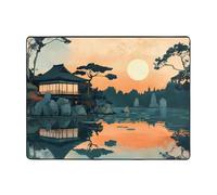 WZYWHJ Tapis de sol antidérapant pour salon, chambre d'enfant, tapis de jeu, 160 x 121,9 cm, image d'illustration japonaise