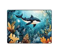 WZYWHJ Tapis de sol antidérapant pour salon, chambre d'enfant, tapis de jeu, 160 x 121,9 cm, image d'illustration de baleine