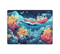 WZYWHJ Tapis de sol antidérapant pour salon, chambre d'enfant, tapis de jeu, 160 x 121,9 cm, image d'illustration de bateau