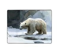 WZYWHJ Tapis de sol antidérapant pour salon, chambre d'enfant, tapis de jeu, 160 x 121,9 cm, image d'ours polaire humide