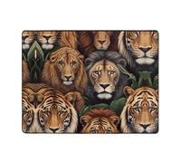 WZYWHJ Tapis de sol antidérapant pour salon, chambre d'enfant, tapis de jeu, 160 x 121,9 cm, image du roi de la jungle