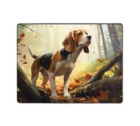 WZYWHJ Tapis de sol antidérapant pour salon, chambre d'enfant, tapis de jeu, 160 x 121,9 cm, imprimé beagle apprivoisé