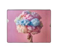 WZYWHJ Tapis de sol antidérapant pour salon, chambre d'enfant, tapis de jeu, 160 x 121,9 cm, imprimé coloré de barbe à papa
