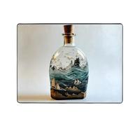 WZYWHJ Tapis de sol antidérapant pour salon, chambre d'enfant, tapis de jeu, 160 x 121,9 cm, imprimé message dans une bouteille à la mer