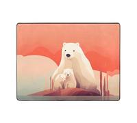 WZYWHJ Tapis de sol antidérapant pour salon, chambre d'enfant, tapis de jeu, 160 x 121,9 cm, imprimé ours polaire triste
