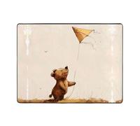 WZYWHJ Tapis de sol antidérapant pour salon, chambre d'enfant, tapis de jeu, 160 x 121,9 cm, imprimé ours volant un cerf-volant