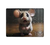 WZYWHJ Tapis de sol antidérapant pour salon, chambre d'enfant, tapis de jeu, 160 x 121,9 cm, imprimé petite souris qui pleure