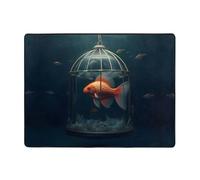 WZYWHJ Tapis de sol antidérapant pour salon, chambre d'enfant, tapis de jeu, 160 x 121,9 cm, imprimé poisson rouge piégé