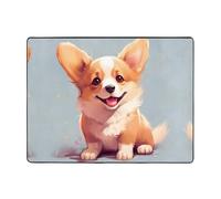 WZYWHJ Tapis de sol antidérapant pour salon, chambre d'enfant, tapis de jeu, 160 x 121,9 cm, imprimé « The Glittering Little Corgi »
