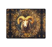 WZYWHJ Tapis de sol antidérapant pour salon, chambre d'enfant, tapis de jeu, 160 x 121,9 cm, imprimés d'horoscope du Bélier