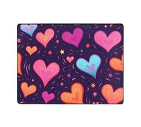 WZYWHJ Tapis de sol antidérapant pour salon, chambre d'enfant, tapis de jeu, 160 x 121,9 cm, motif étoiles filantes, cœur