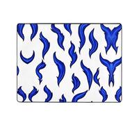WZYWHJ Tapis de sol antidérapant pour salon, chambre d'enfant, tapis de jeu, 160 x 121,9 cm, motif flamme bleue