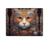 WZYWHJ Tapis de sol antidérapant pour salon, chambre d'enfant, tapis de jeu, 160 x 121,9 cm, motif œil de chat gros plan