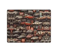 WZYWHJ Tapis de sol antidérapant pour salon, chambre d'enfant, tapis de jeu, 160 x 121,9 cm, motif moteur de vent foncé, ville