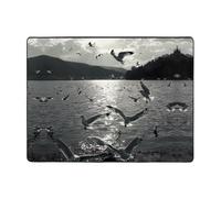 WZYWHJ Tapis de sol antidérapant pour salon, chambre d'enfant, tapis de jeu, 160 x 121,9 cm, motif mouette blanche