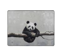 WZYWHJ Tapis de sol antidérapant pour salon, chambre d'enfant, tapis de jeu, 160 x 121,9 cm, motif panda sur une branche d'arbre