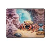 WZYWHJ Tapis de sol antidérapant pour salon, chambre d'enfant, tapis de jeu, 160 x 121,9 cm, motif petit crabe sous les rochers