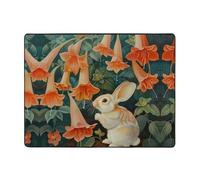 WZYWHJ Tapis de sol antidérapant pour salon, chambre d'enfant, tapis de jeu, 160 x 121,9 cm, motif petit lapin sous la gloire du matin