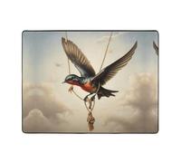 WZYWHJ Tapis de sol antidérapant pour salon, chambre d'enfant, tapis de jeu, 160 x 121,9 cm, motif petites hirondelles se balançant