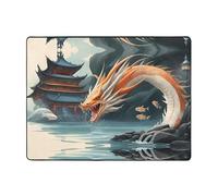 WZYWHJ Tapis de sol antidérapant pour salon, chambre d'enfant, tapis de jeu, 160 x 121,9 cm, motif poisson saut et dragon gate